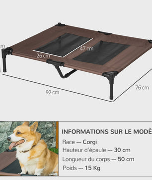 PawHut bed-footed dog bed cat camp bed bed raised aniamux Great Comfort fabric Oxford microphone-perforated Textilene aci