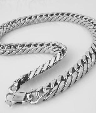 Zware Gepolijste RVS Curb Cuban Ketting - 10-17mm Breed - Waterdicht Sieraden voor Mannen & Jongens