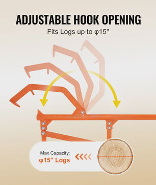 Robuuste Houtklover met Verstelbare Cant Hook - 46.5" Handvat, voor Stammen tot 15" Diameter