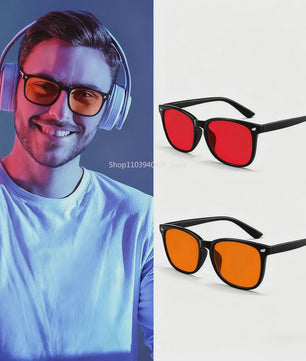 Blauw Licht Blokkerende Bril voor Mannen - Rode/Oranje Lens voor Betere Slaap, Gaming & Computergebruik - Vermindert Oogvermoeidheid