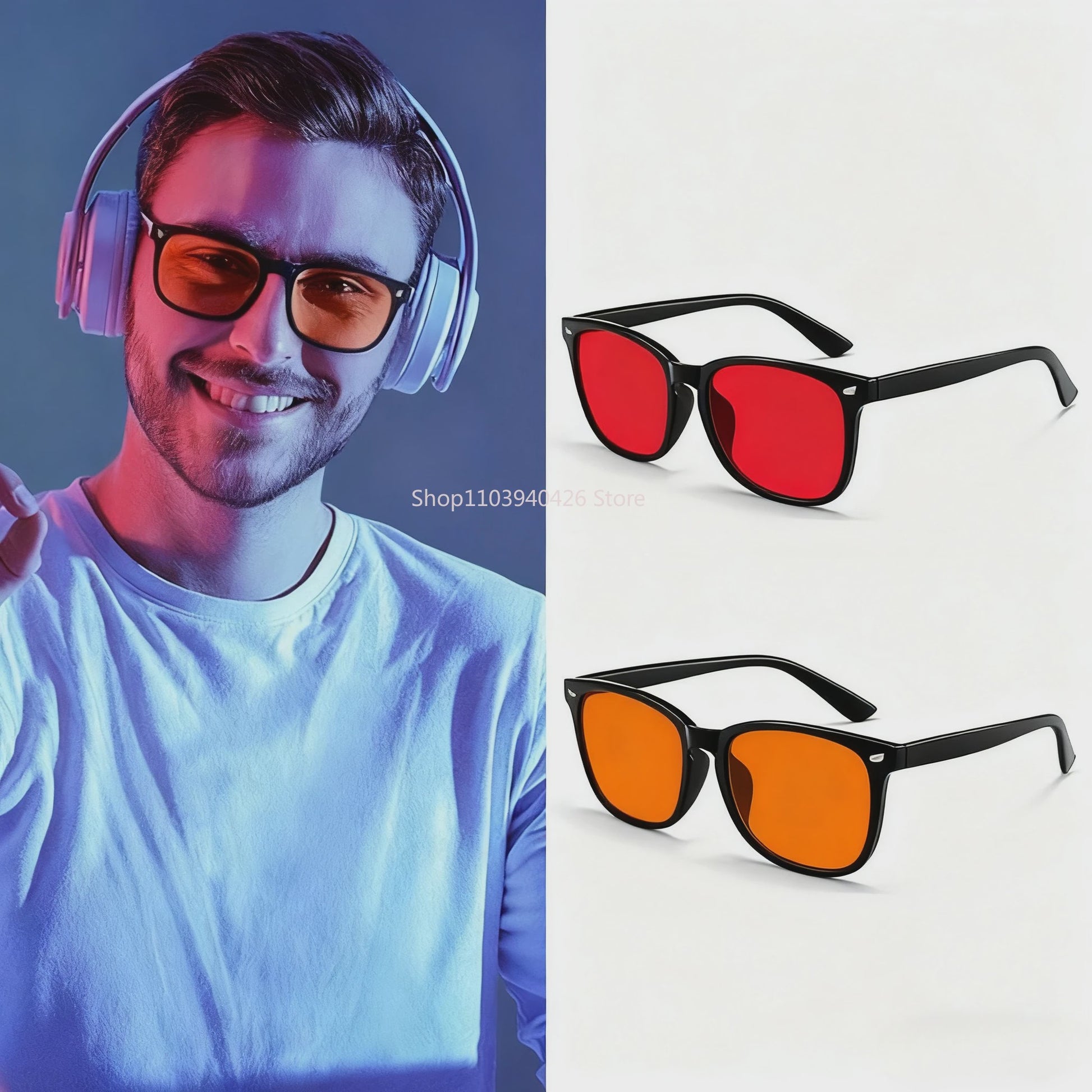 Blauw Licht Blokkerende Bril voor Mannen - Rode/Oranje Lens voor Betere Slaap, Gaming & Computergebruik - Vermindert Oogvermoeidheid