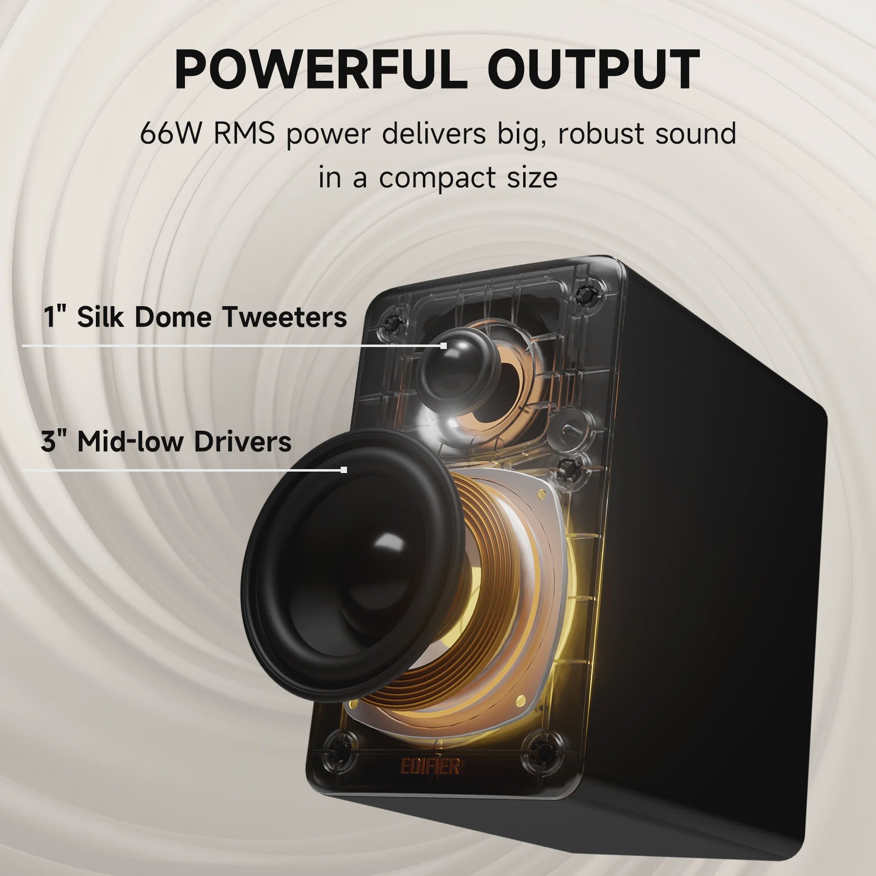 Edifier M60: Krachtige 66W RMS Desktop Speakers met Bluetooth 5.3, Hi-Res Audio & LDAC