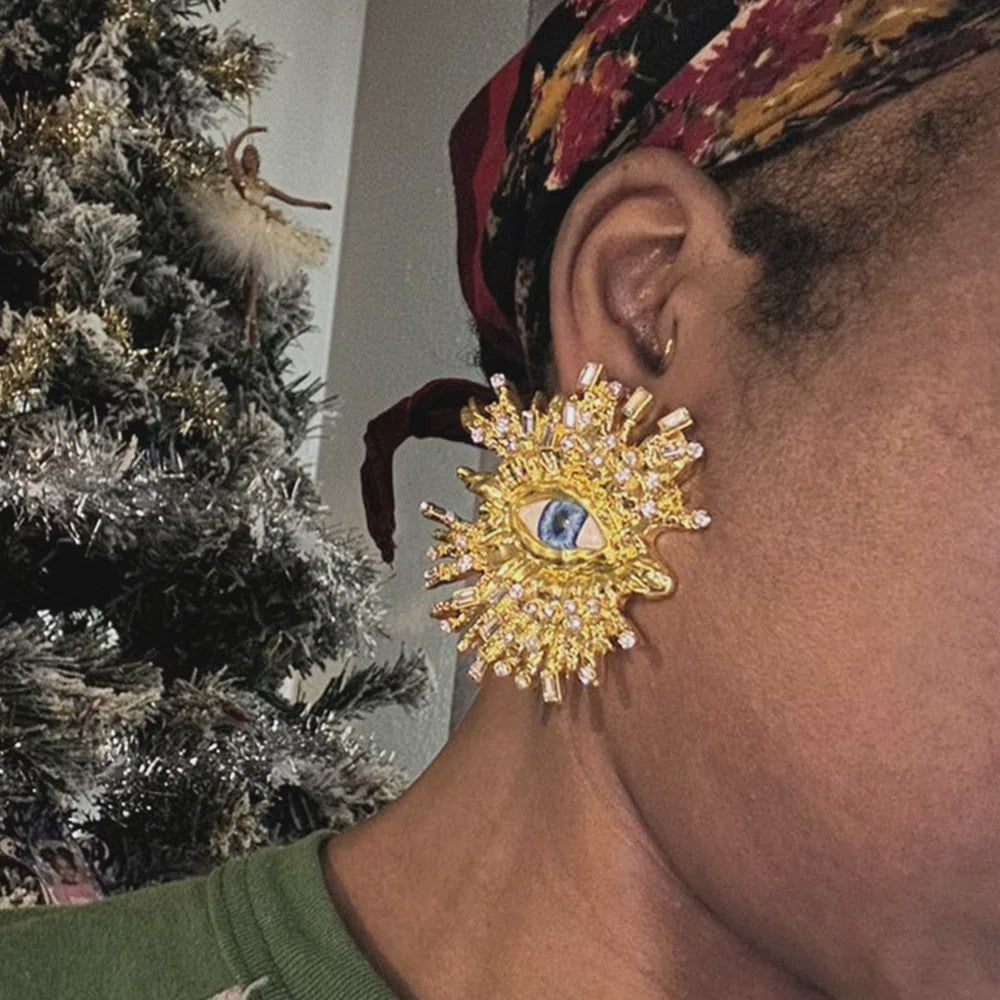 Gouden Baroque Oog Oorbellen - Statement Dames Sieraden
