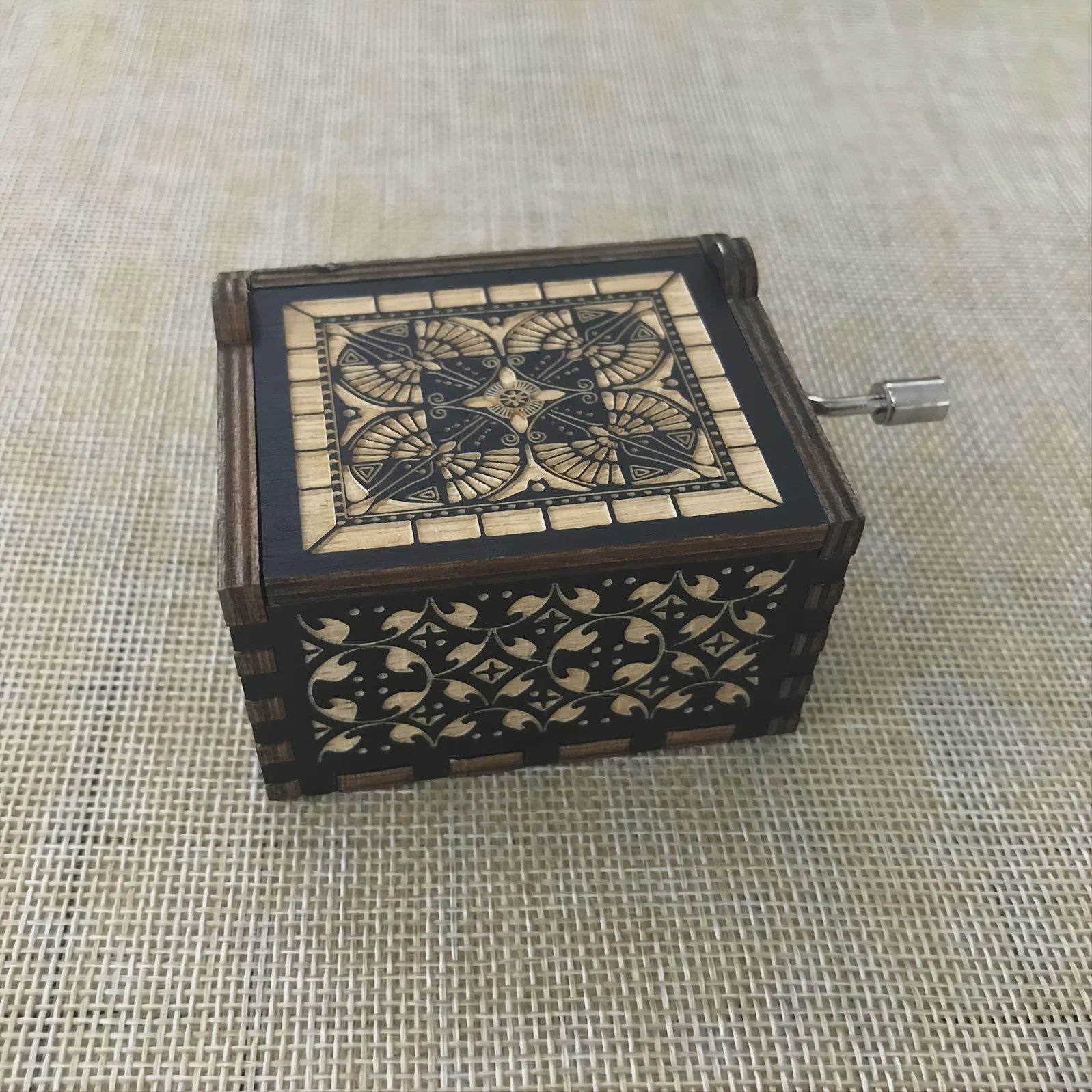 Houten Muziekdoos met Handopwinding - Antiek Design, Klassieke Melodie voor Cadeau & Decoratie