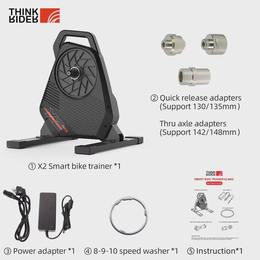 ThinkRider X2Max Smart Bike Trainer met Ingebouwde Powermeter voor MTB & Racefiets