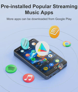 MP3 Speler met Bluetooth & WiFi: 4" Touchscreen, Android 9.0, 8-Core Processor