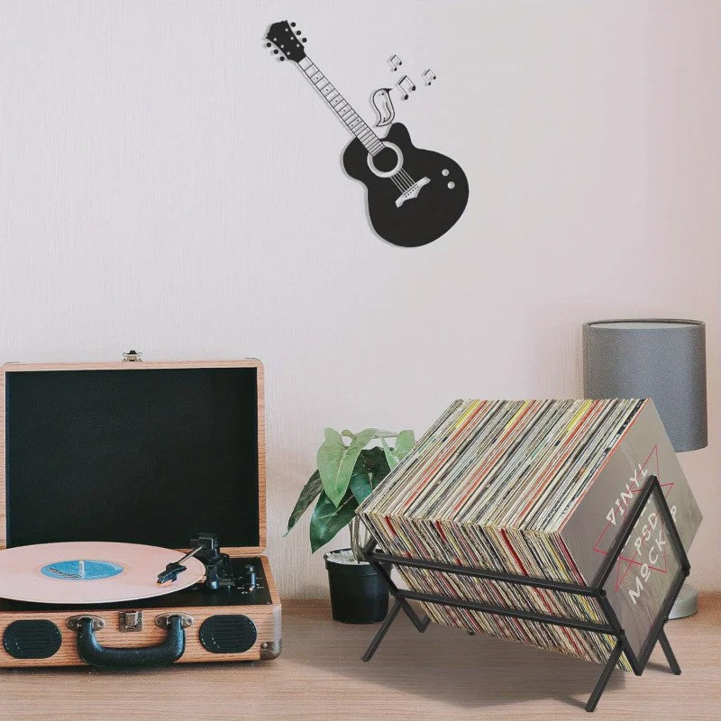 Stijlvolle Metalen Vinyl Platenhouder - Moderne Driehoek Vorm