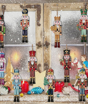 12x Houten Notenkraker Kersthanger - Decoratie voor Kerstboom & Nieuwjaar