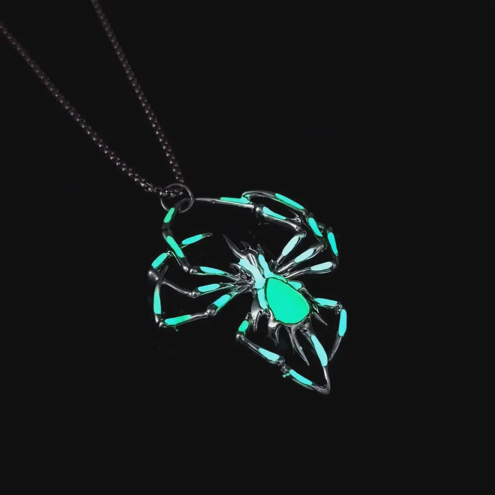 Glow-in-the-Dark Spider Hanger Ketting - Luminous Halloween Sieraden voor Mannen & Vrouwen