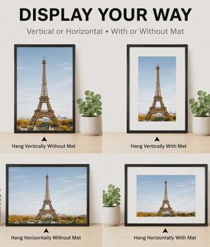 Moderne Zwarte Aluminium Fotolijst 40x50cm - Stijlvol Ophangen Verticaal/Horizontaal