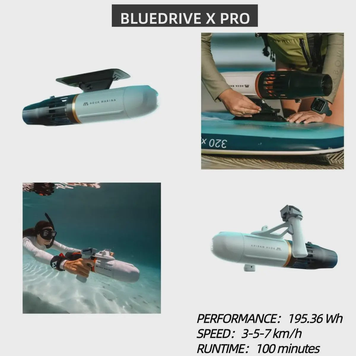Aqua Marina BlueDrive X/X PRO Elektrische Onderwater Scooter - Krachtige Waterpropeller voor Duiken, SUP & Kajak