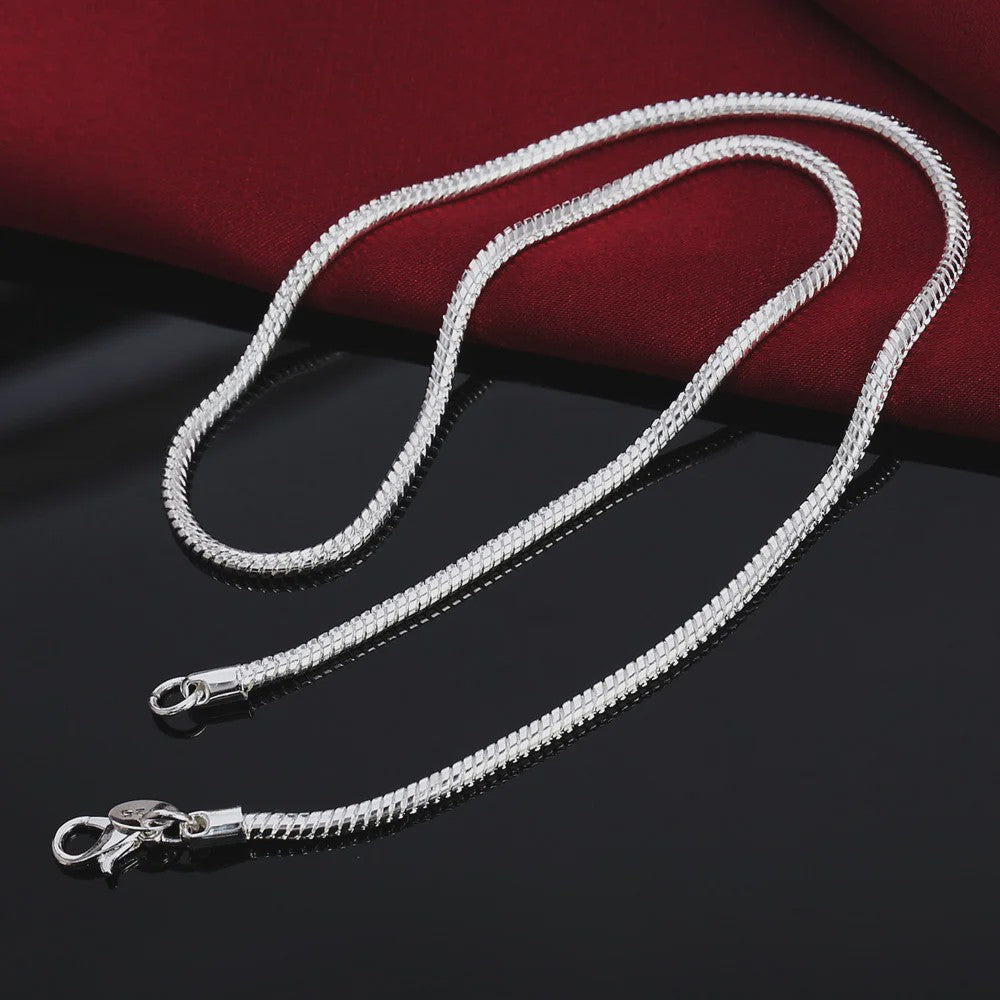 Zilveren Slangenhalsketting 925 Sterling Zilver - 45-60cm, 1-3mm Dik - Voor Heren & Dames - Perfect voor Hangers