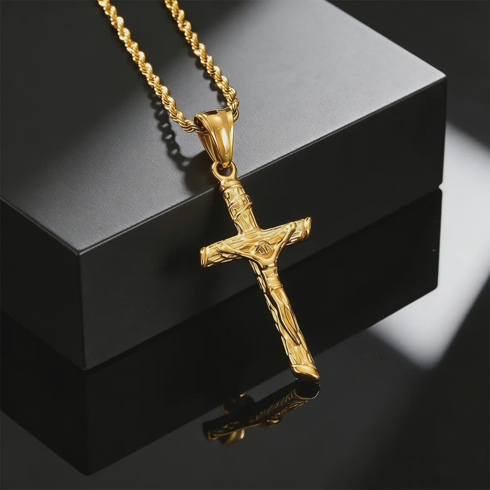 Heren RVS Kruis Ketting met Jezus Hanger - Religieuze Christelijke Sieraden