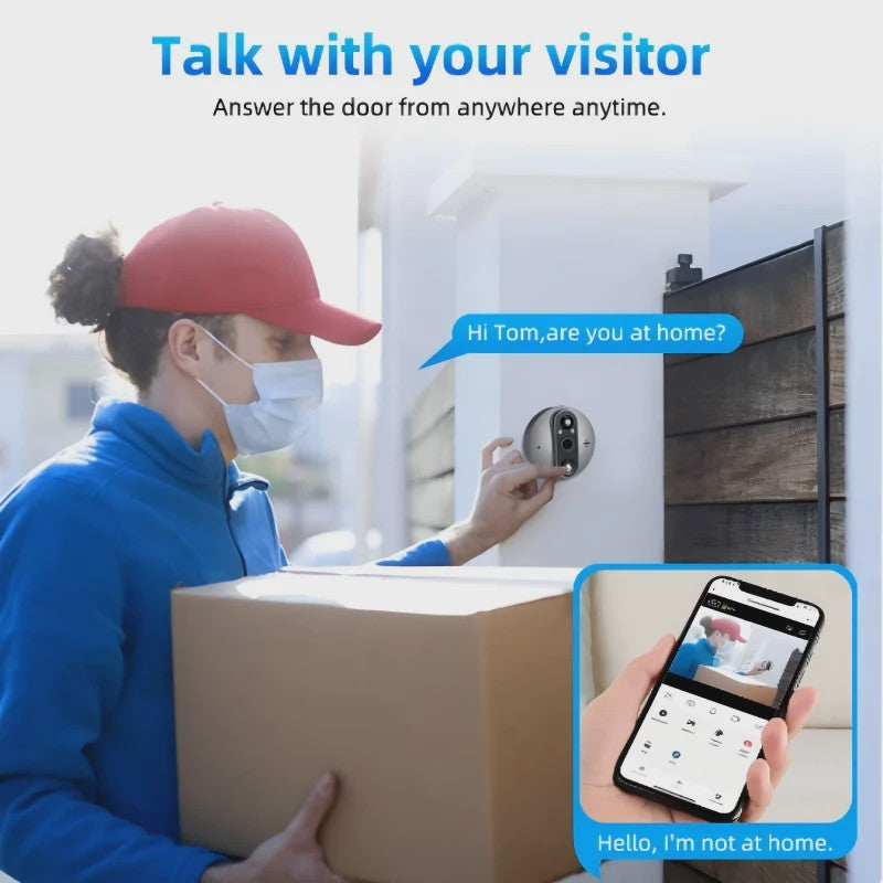 Slimme WiFi Deurcamera met 1080P HD, Nachtzicht en Bewegingsdetectie - 5000mAh Batterij