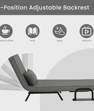 WOLTU Multifunctionele Sofa Bed: 3-in-1 Klapstoel, Gastenbed & Loungebank met Verstelbare Rugleuning