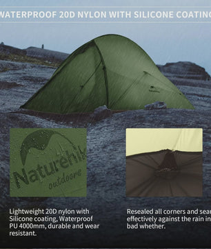 Naturehike Cloud Up Pro 1-Persoons Lichtgewicht Trekking Tent - Waterdicht & Eenvoudig Op te Zetten