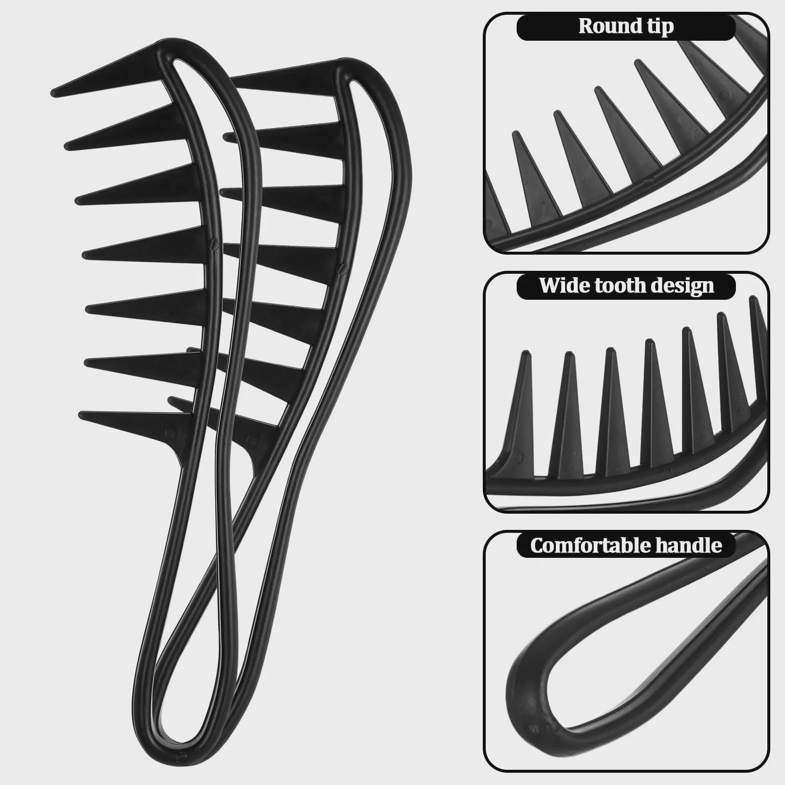 4-delige Heren Styling Kam Set - Brede Tanden, Anti-statisch voor Perfect Haar