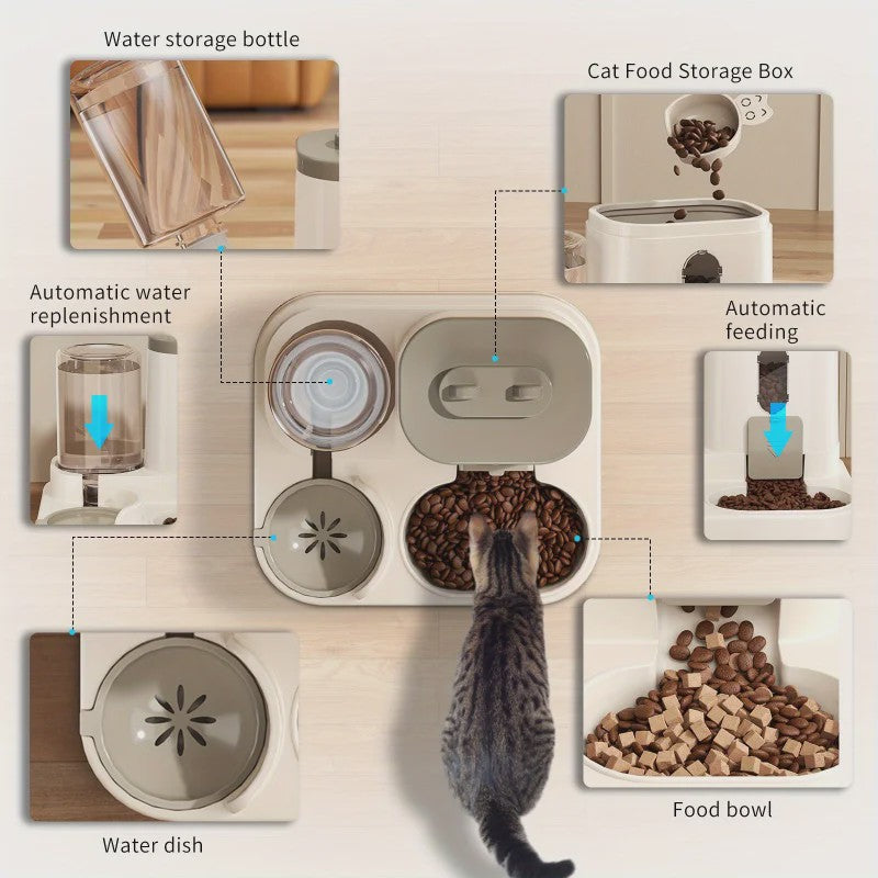 Automatische Voerbak en Waterdispenser voor Huisdieren - Anti-Knoei Ontwerp