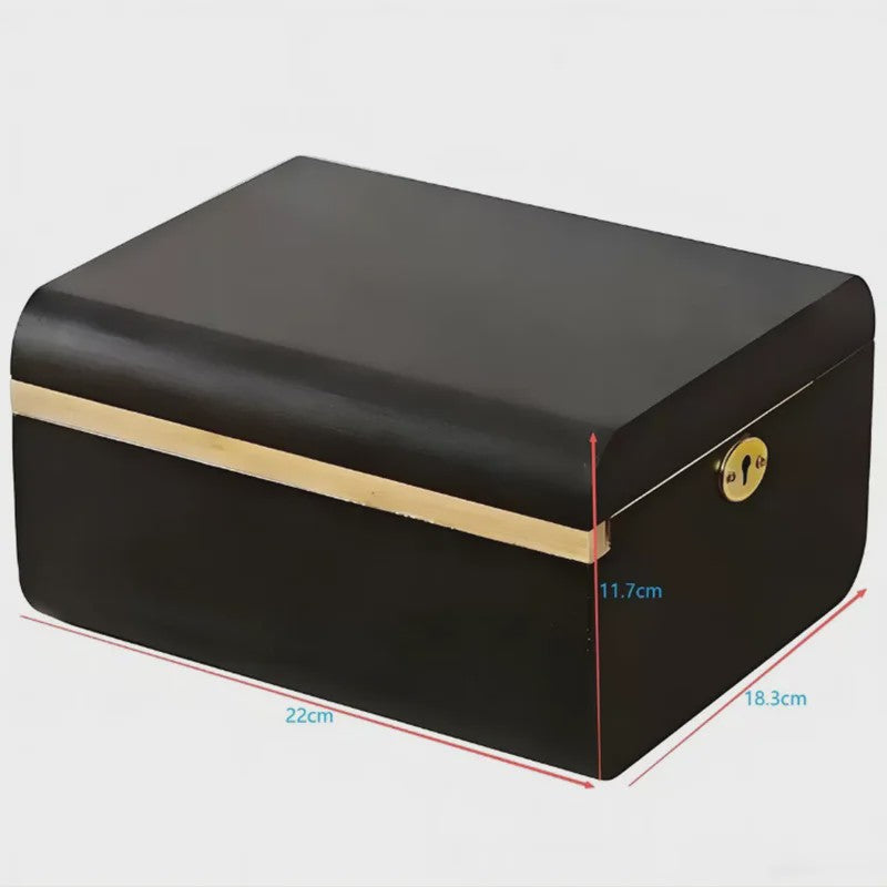 Luxe Houten Opbergdoos met Afneembaar Rolplateau & Geurafsluiting