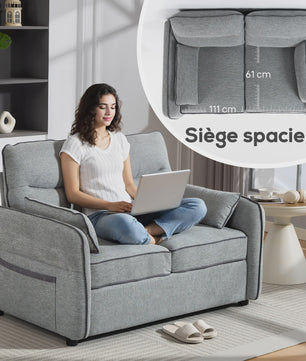 Homcom 2-Zitsbank Egyptisch Fluweel 136 cm - Comfortabel, Stijlvol en Praktisch