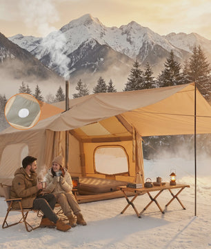 Opblaasbare Glamping Tent voor Camping - Waterdicht, 4-Seizoenen, Makkelijk Op te Zetten (2-6 Pers.)
