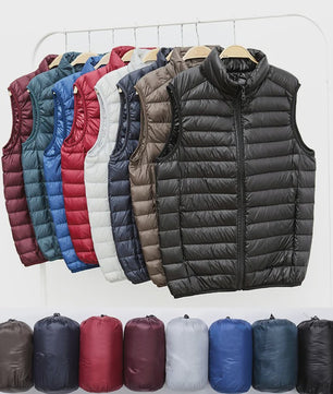 Luxe Heren Lichtgewicht Donsjack Zonder Mouwen - Warm & Waterdicht
