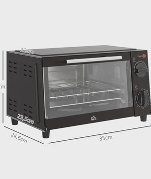 Homcom Mini Elektrische Oven 9L - Compacte Keukenoven met Timer & Temperatuurregeling