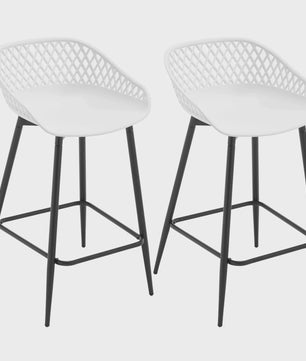 Set van 2 barkrukken met open rugleuning - Stijlvolle keukenstoelen voor binnen en buiten