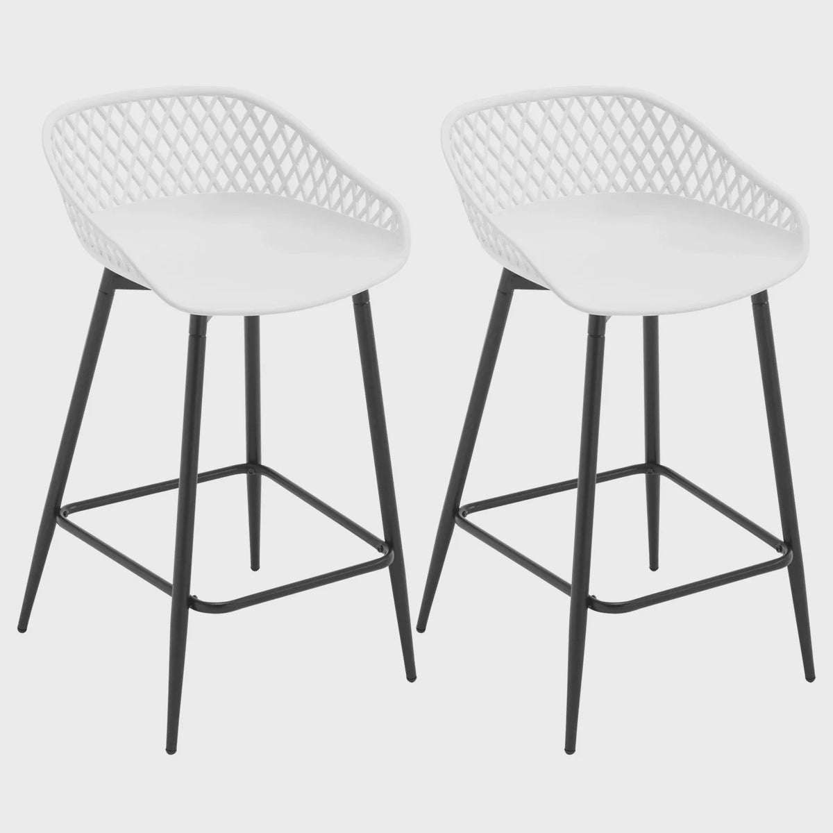 Set van 2 barkrukken met open rugleuning - Stijlvolle keukenstoelen voor binnen en buiten