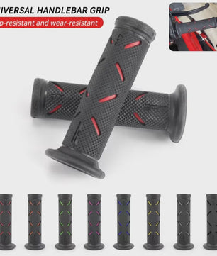 Set Motor Stuurhandvatten 22mm - Antislip Rubber & Aluminium Eindkappen