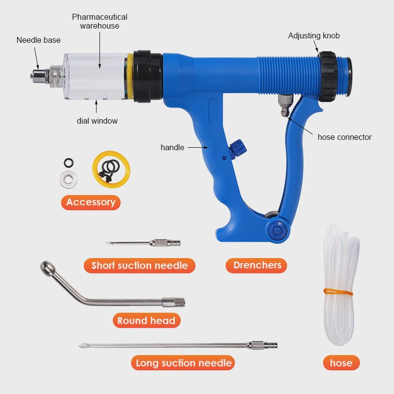 Professioneel Doseerpistool voor Vee en Gevogelte (10-50ML) - Continue Toediening