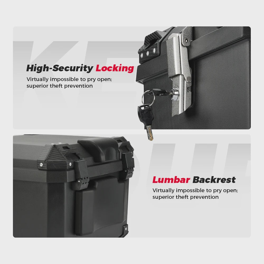 Universele Motor Topkoffer - 45L/57L/65L - Waterdicht & Veilig - Helm Opbergbox