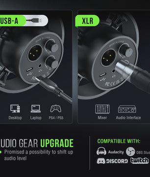 FIFINE K688 Dynamische Microfoon: USB/XLR, Touch-Mute, Volumeregeling & Koptelefoonaansluiting