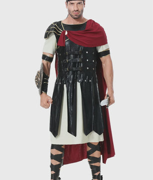 Romeinse Gladiator Kostuum voor Mannen - Middeleeuwse Ridder Verkleedkostuum voor Carnaval & Halloween