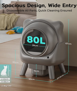 Automatische Kattenbak X1 Zelfreinigend met App Bediening & 10-Laags Veiligheidssysteem
