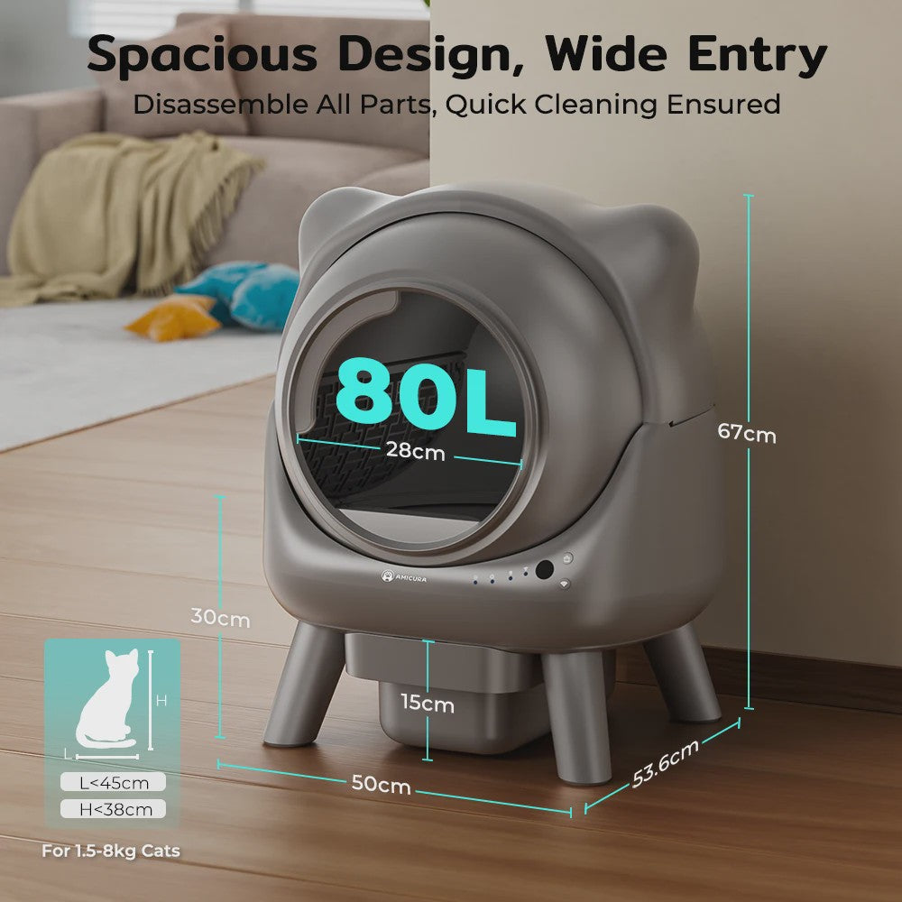Automatische Kattenbak X1 Zelfreinigend met App Bediening & 10-Laags Veiligheidssysteem