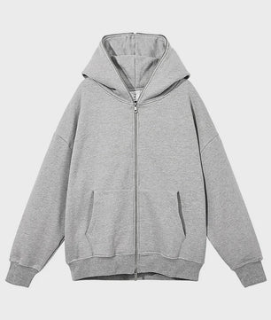 Unisex Full Zip Hoodie - Casual Streetwear & Hip-Hop Stijl