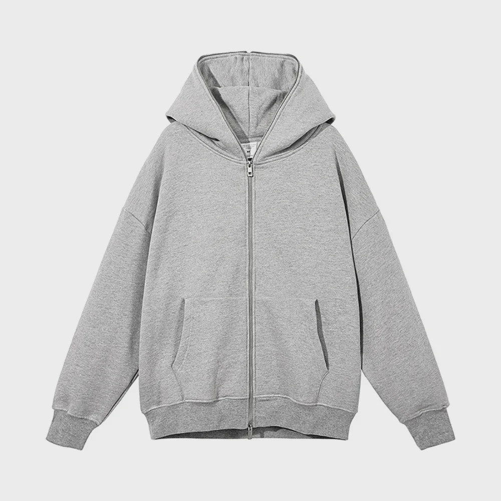 Unisex Full Zip Hoodie - Casual Streetwear & Hip-Hop Stijl