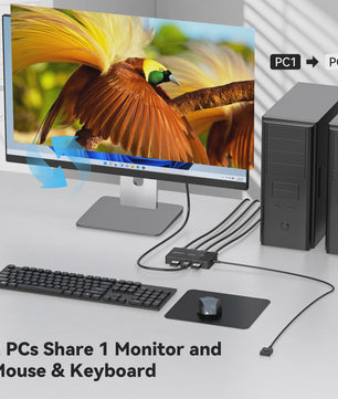 4K 60Hz HDMI KVM Switch: Deel 1 Monitor, Toetsenbord & Muis tussen 2 Computers