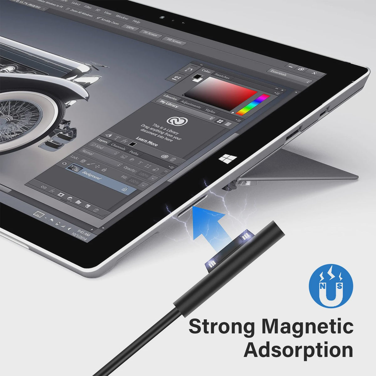 Universele USB-C PD Snellader Kabel Adapter voor Microsoft Surface Pro/Laptop