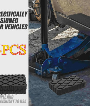 4x Zwarte Rubberen Krikpads 120x80x20mm - Anti-Slip Ondersteuning voor Autokrikken