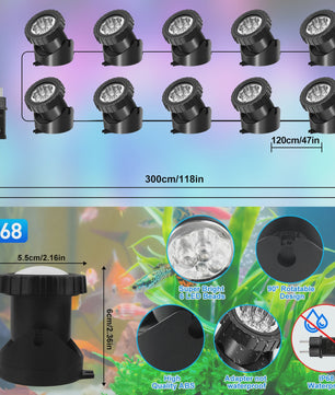 Waterdichte RGB LED Spot Verlichting voor Vijver & Fontein - App & Afstandsbediening