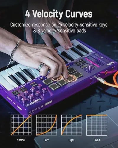 Synido Tempokey K25 USB MIDI Keyboard Controller met Drum Pads en OLED Scherm