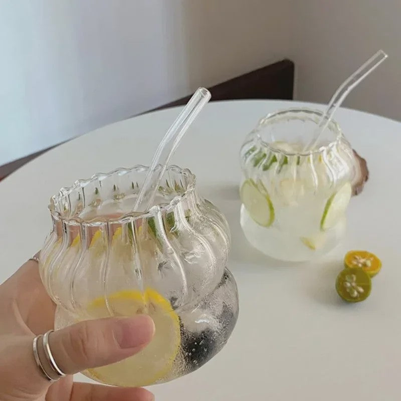 Creatieve Glazen Tumbler - Hittebestendig & Transparant voor Koffie, Sap, Cocktails