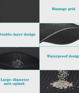 Dubbellaags Kattenbakmat - Waterdicht EVA, Vangt Grit op, Makkelijk Schoon te Maken