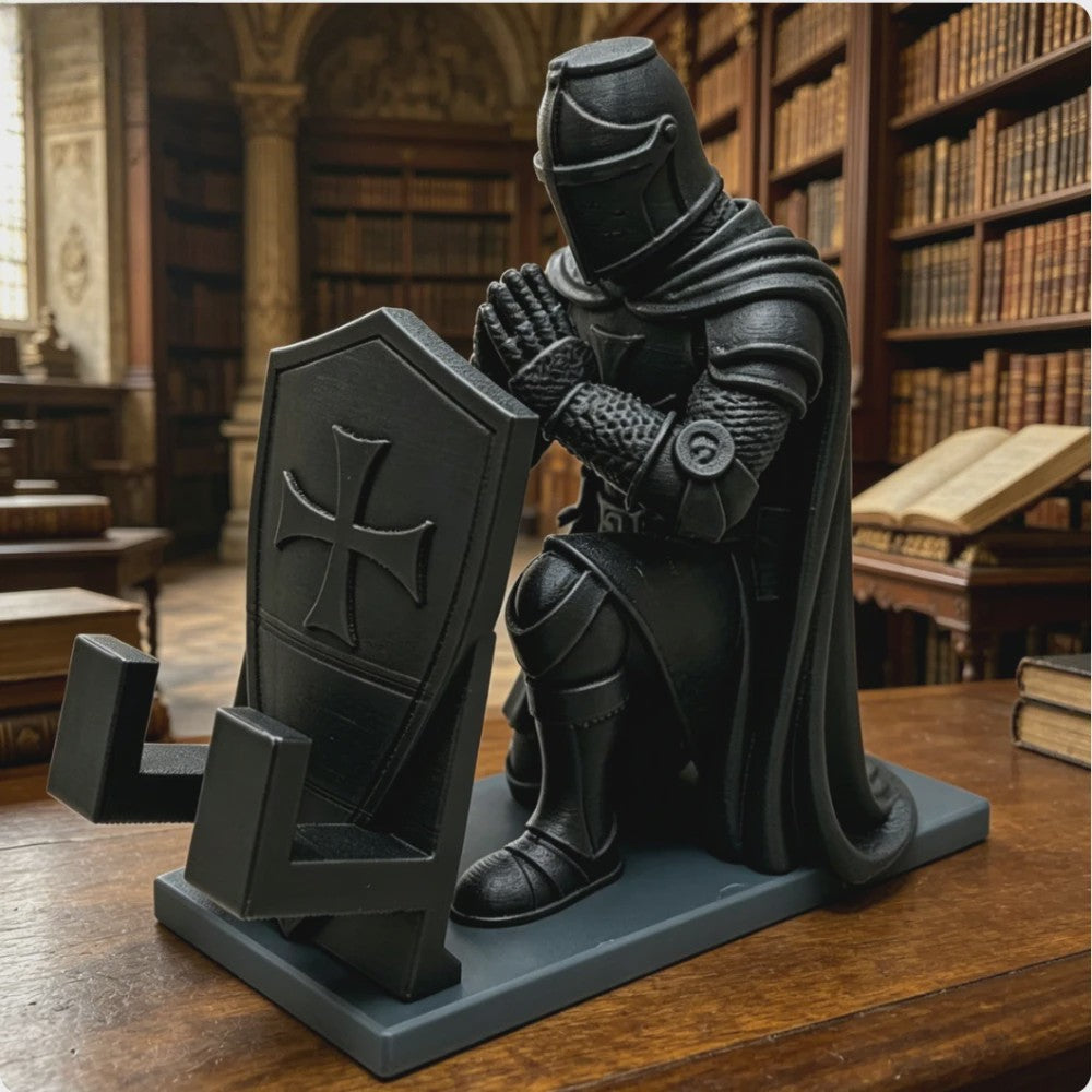 Middeleeuwse Templar Ridder Telefoonhouder - Uniek Bureau Decor & Cadeau