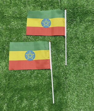 Ethiopië Handvlaggetjes 21x14cm met Plastic Stok - Set van 10, 20, 50 of 100 stuks