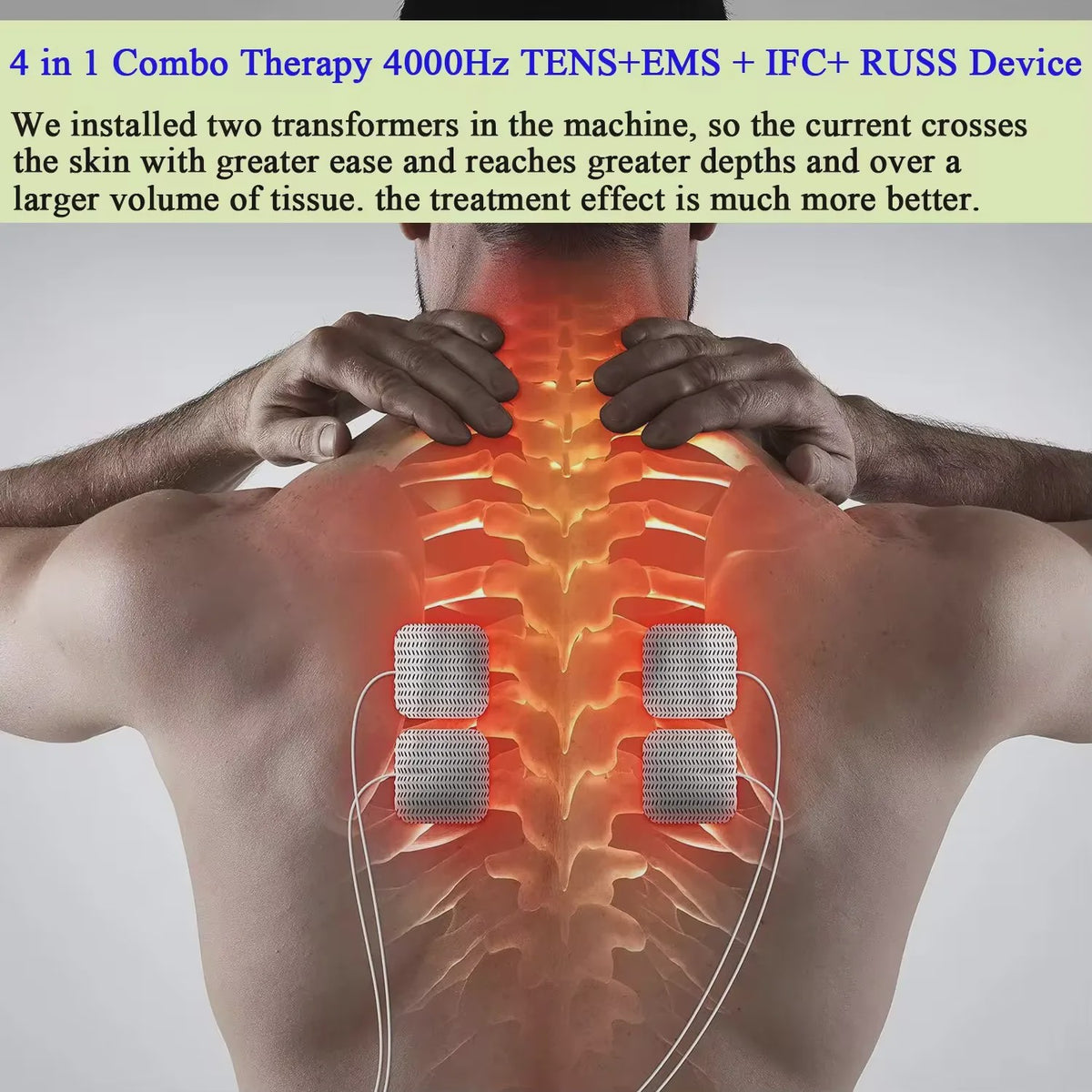4-in-1 Spierstimulator met 60 Modi: TENS, EMS, IFC & Russische Puls Therapie
