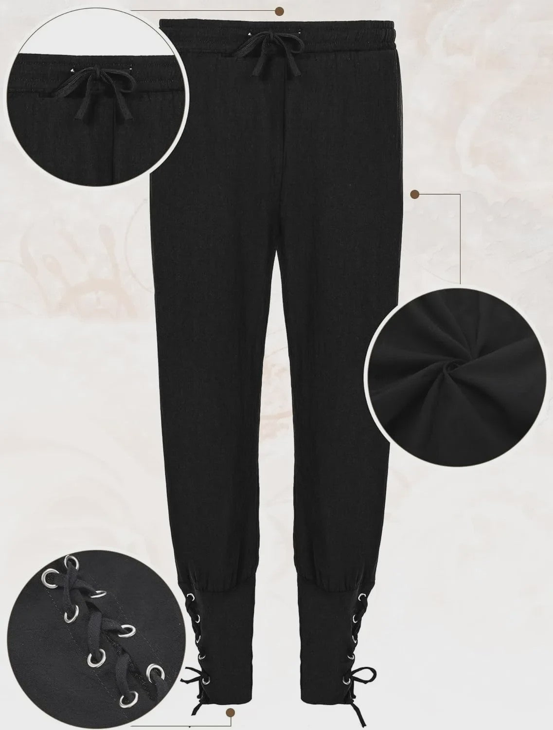Herfst/Winter Herenkostuum: Middeleeuws Renaissance Viking Set (6-delig)