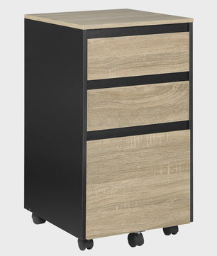 Mobiel Archiefkastje met 3 Lades en Wielen - Kantoor Organizer 40x70x40cm